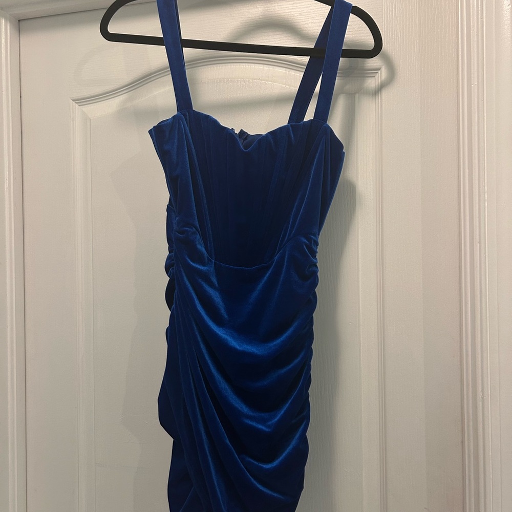 Blue Velvet mini Dress